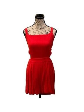 Sexy Red Cross Tie Backless Romper | Illa Illa | Large #111